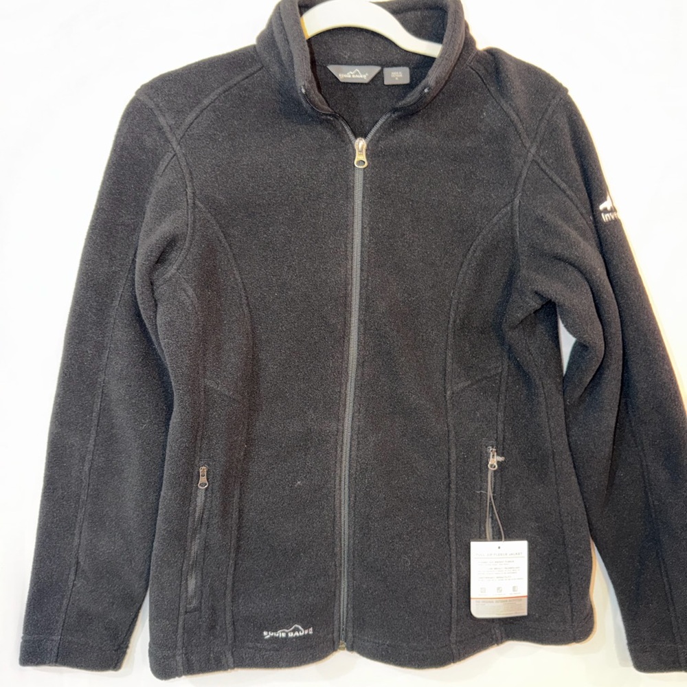 Eddie Bauer Black Full-Zip Fleece Jacket